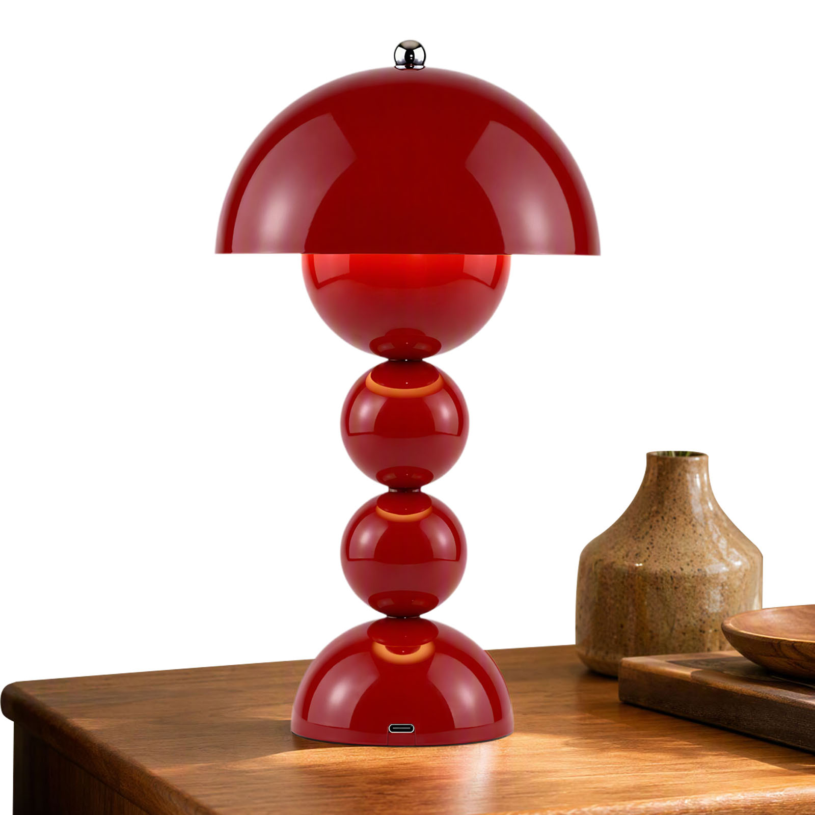 Light Switch - Tafellamp met paddenstoelvormige bloemknop, oplaadbaar via