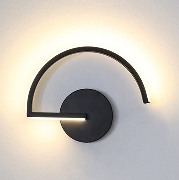 Light Switch - Moderne Scandinavische LED-wandlamp, minimalistische zwarte geometrische