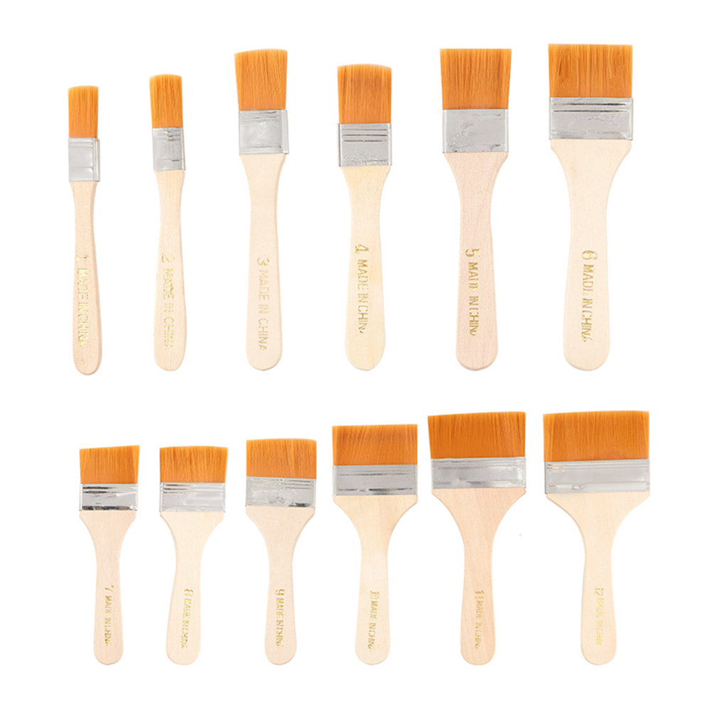 Home Improvement Fence - 12-delige set platte verfkwasten van nylon