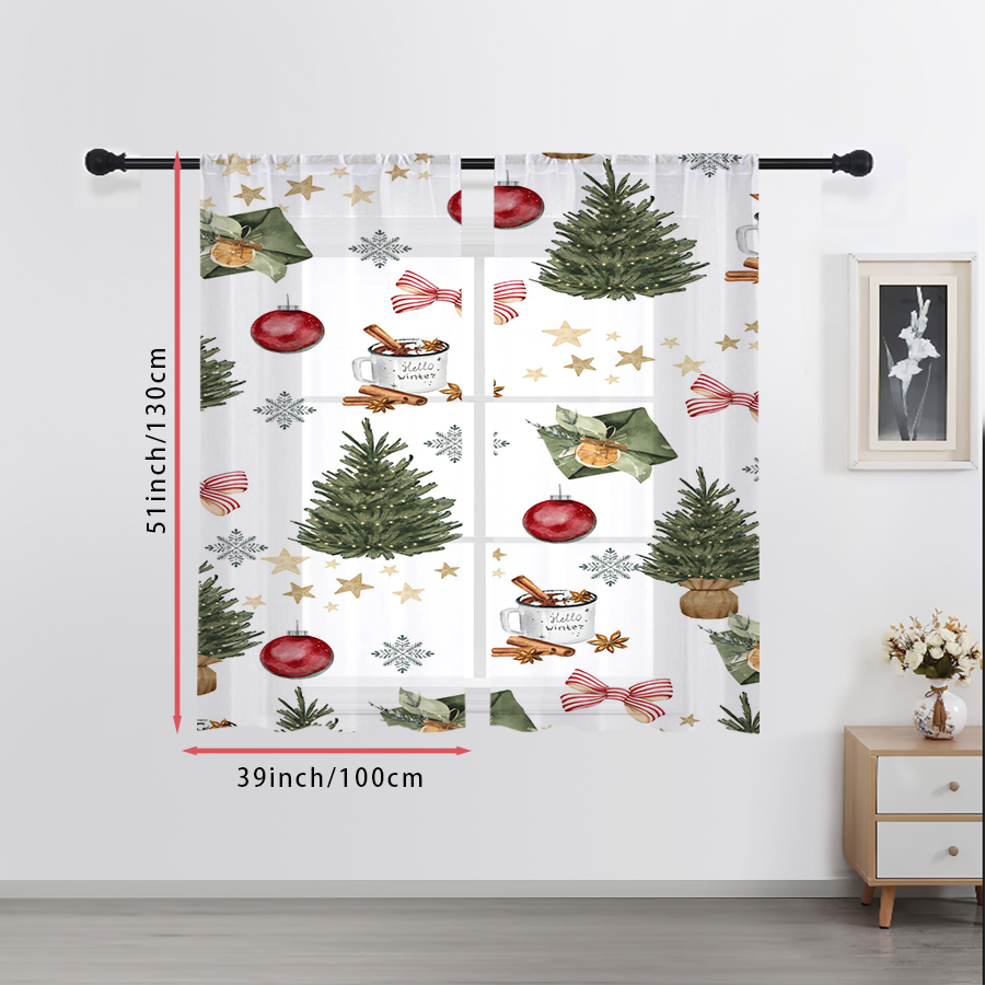 2 stuks kerst-winter transpara - Curtain Rods recensie en prijs