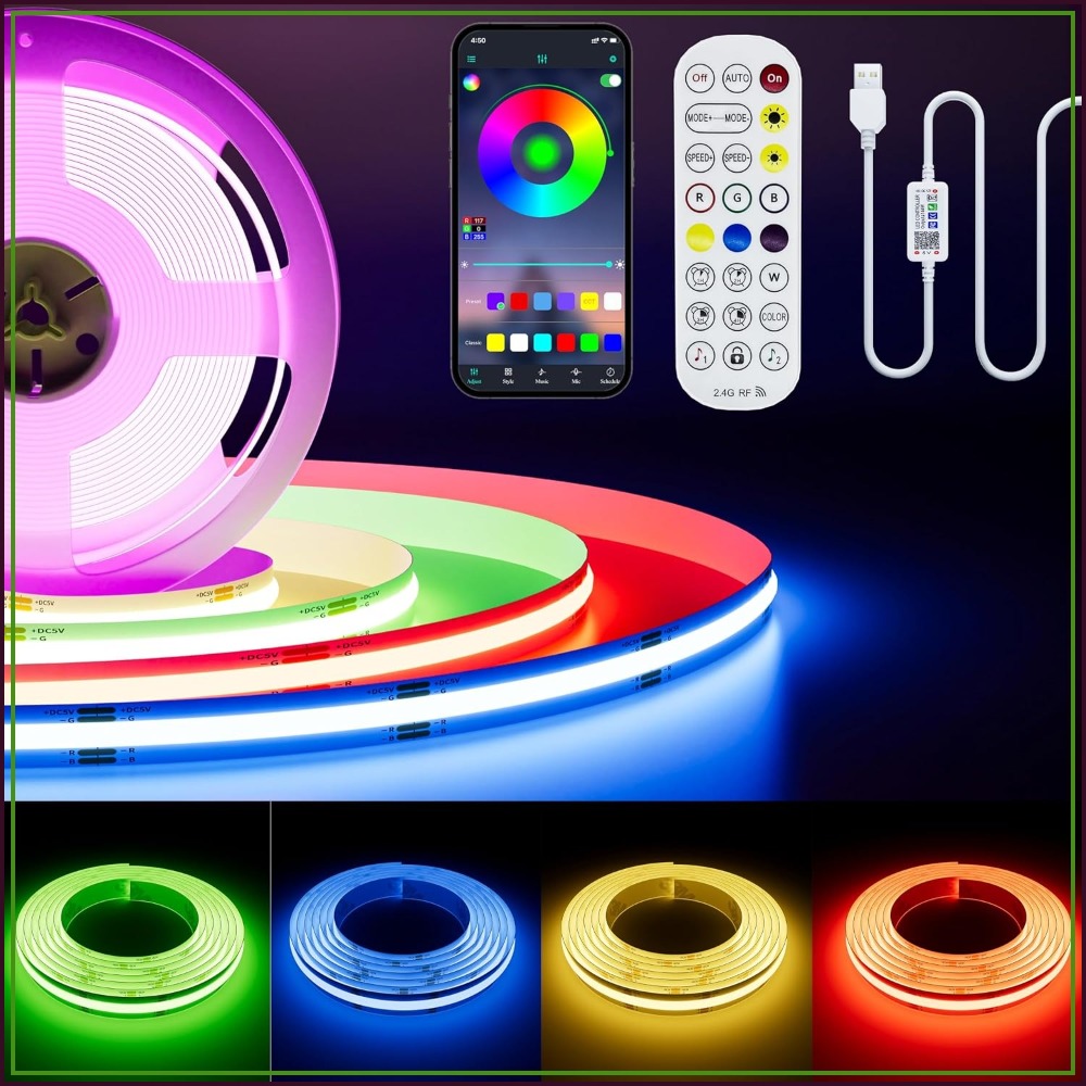 5V USB COB RGB LED-stripverlic - Led Strip Lights recensie en prijs